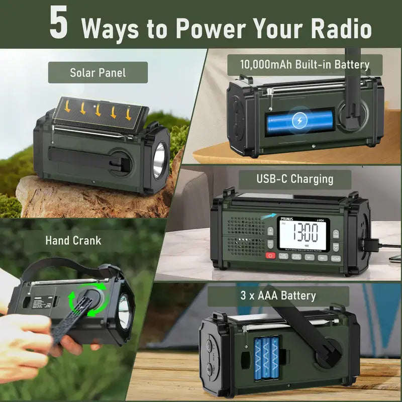 Kurbelradio als Powerbank fuer das Mobiltelefon