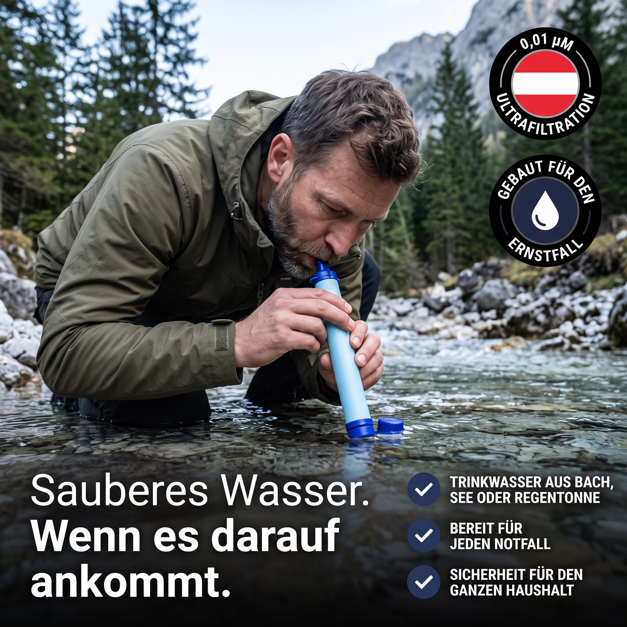 Sauberes Wasser, wenn es darauf ankommt: NORDVAND X1 im Einsatz an einem Alpenbach