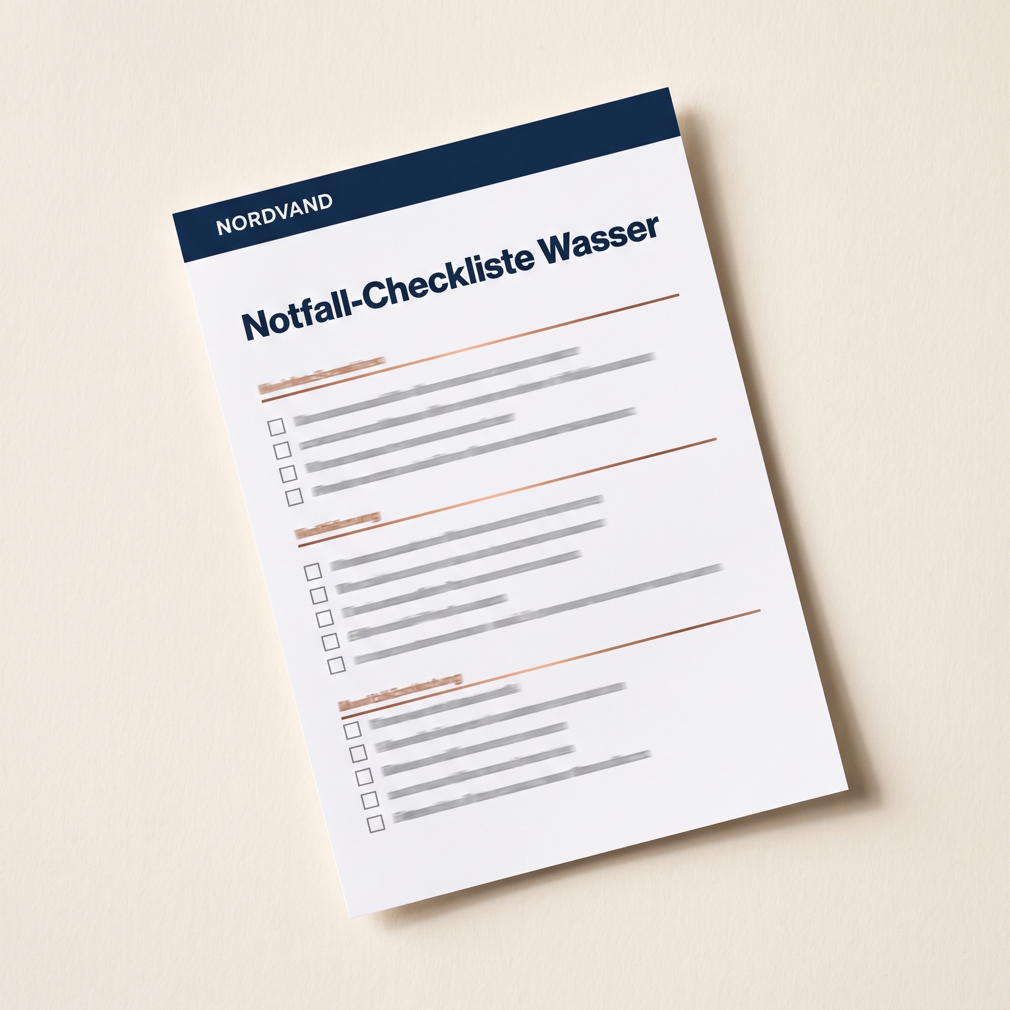 NORDVAND Notfall-Checkliste Wasser
